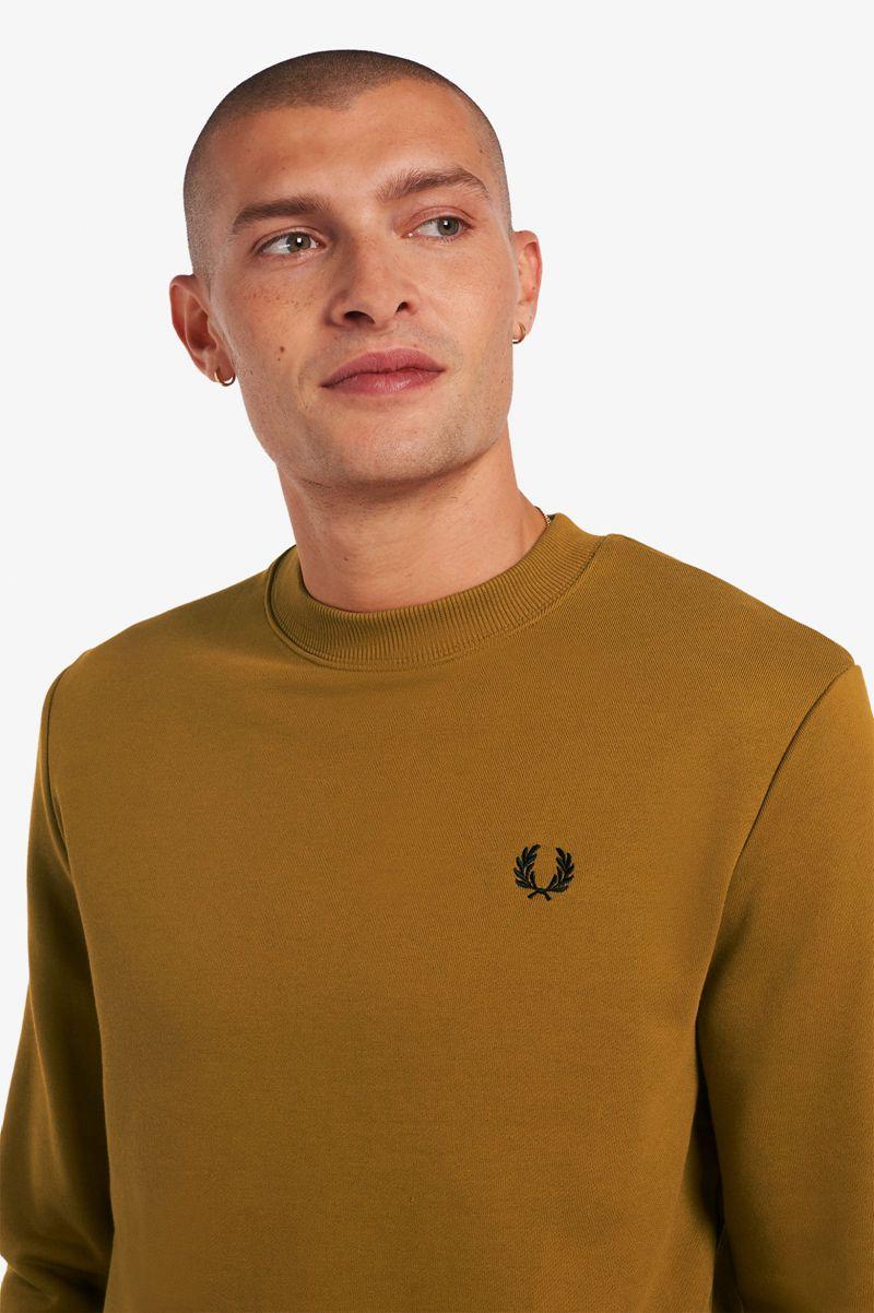 Camel Fred Perry Crew Neck Men's Sweatshirts | PH 1571TCEV